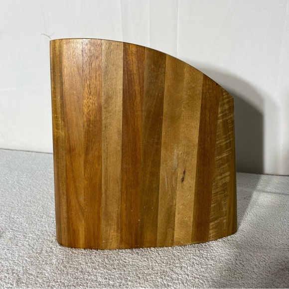 Vintage Two Tone Wood Knife Block - Picture 2 of 16